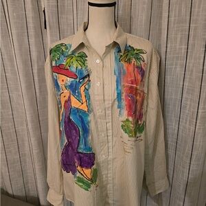 Vibrant Women's Artistic Button Down Shirt